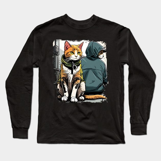 Support Your Local Street Cats Funny Gift Long Sleeve T-Shirt by WilliamHoraceBatezell